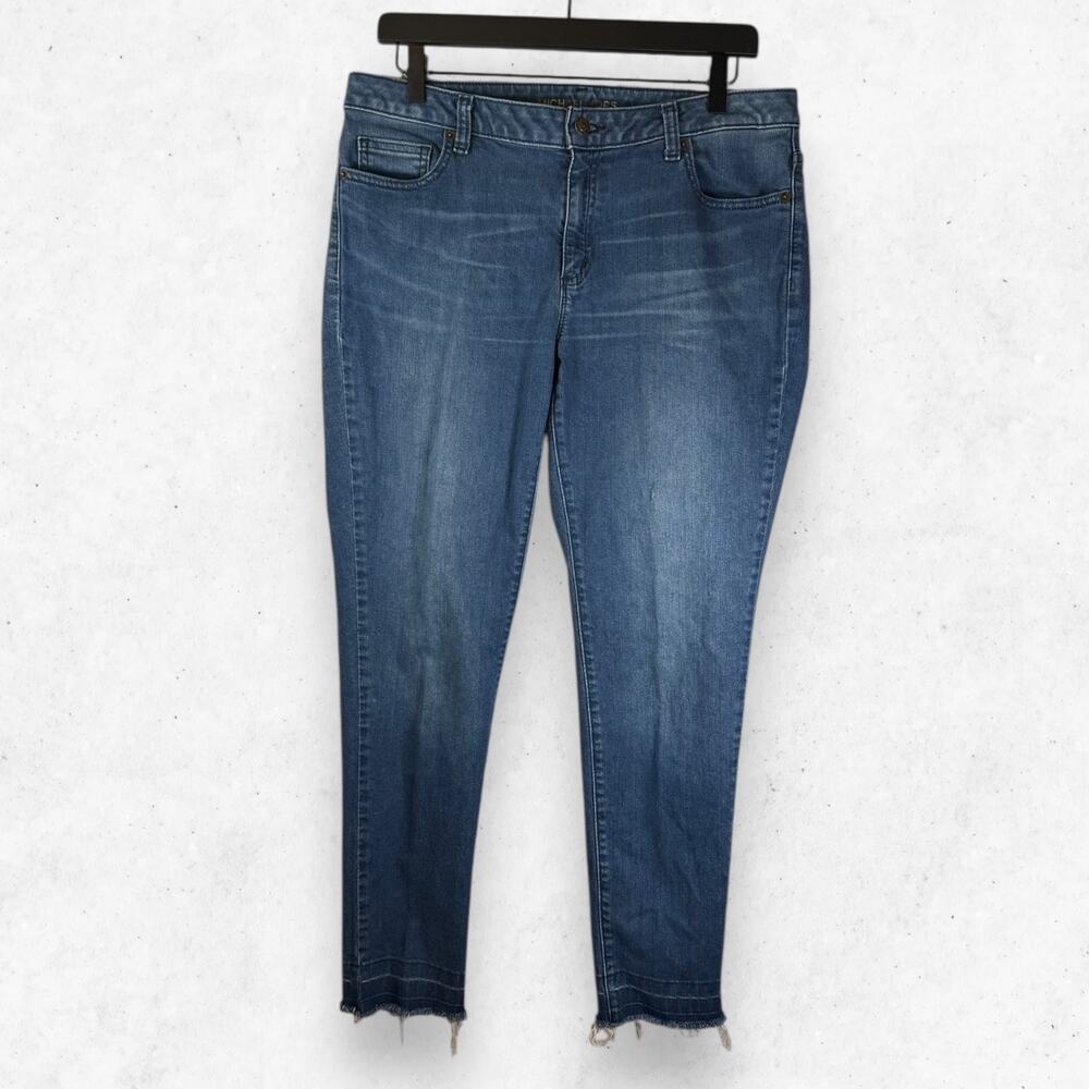 Michael Kors Izzy Skinny Jeans Women's Size 10 Raw Hem Stretch